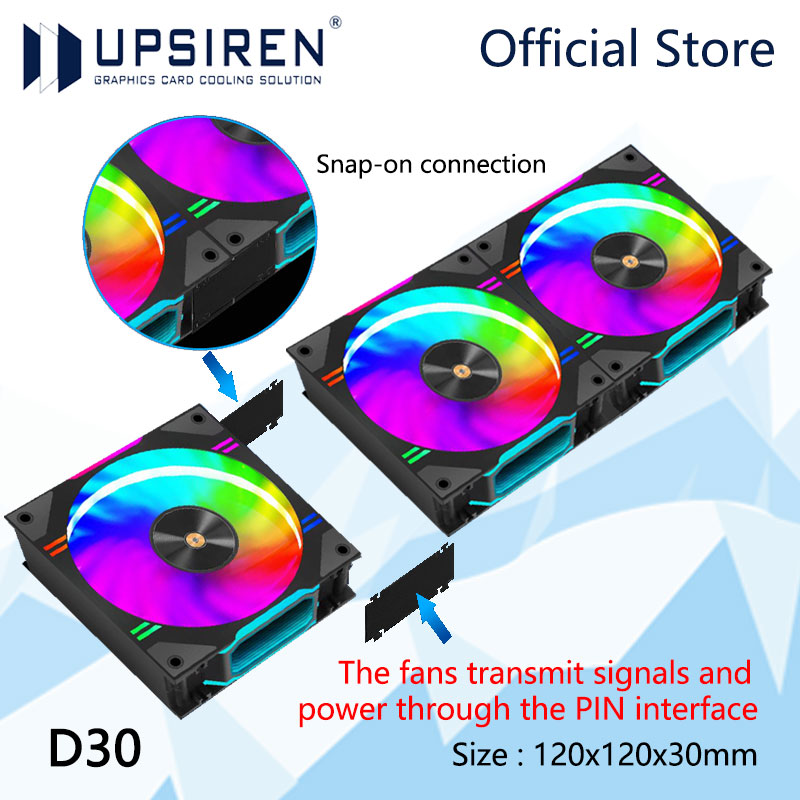 Pc Water Cooling - UPSIREN D30 120X120X30mm Ventola di raffreddamento