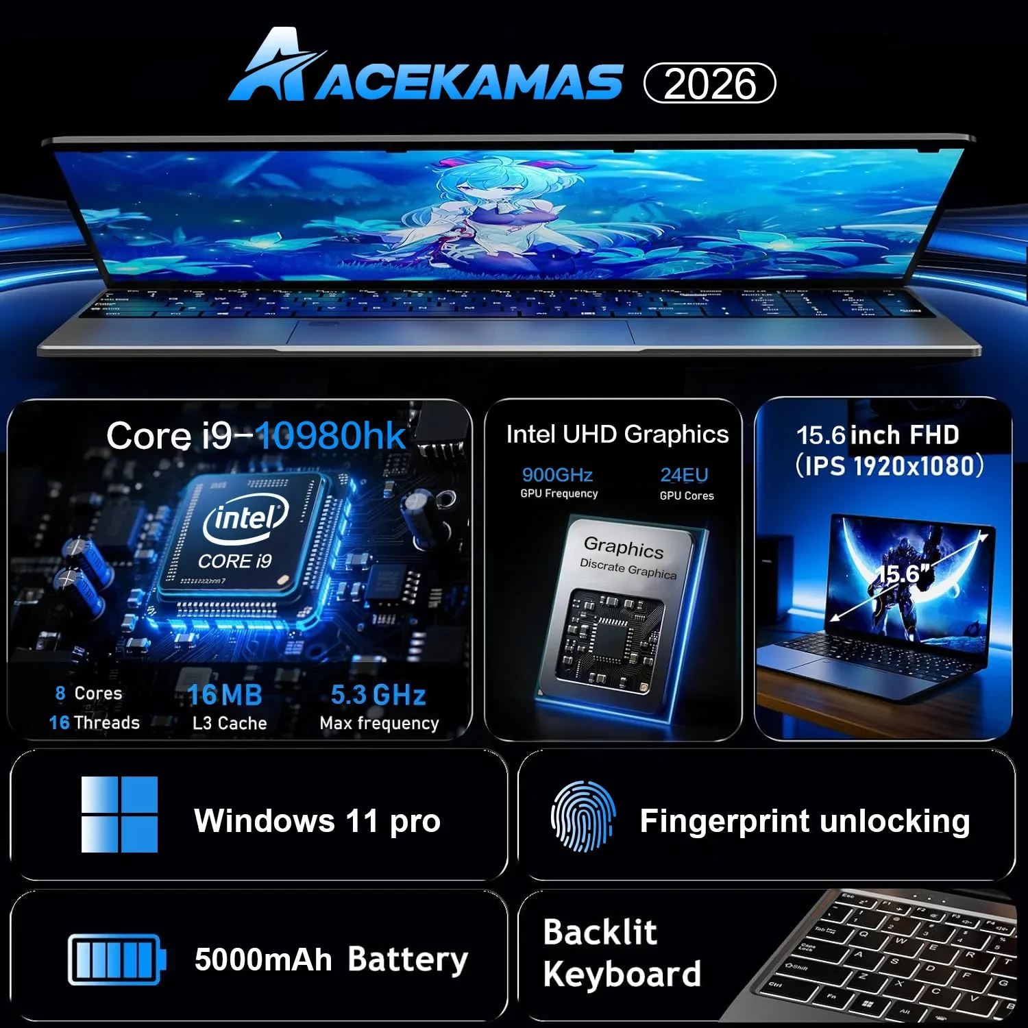 Laptop portatile da 15,6 polli - Pc Gaming Intel recensione e prezzo